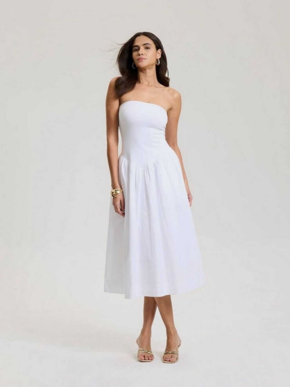 Women's Sleeveless Knit Maxi A-Line Dress - A New Day Fresh White S
